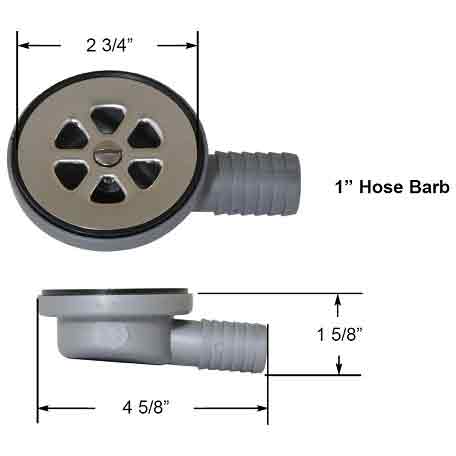Scandvik Cockpit or Flush Mount Shower Drain