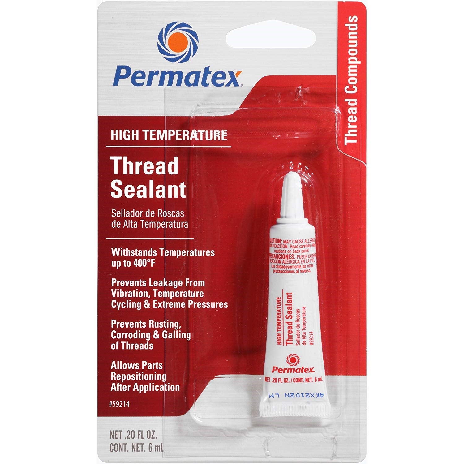Permatex, High Temperature Thread Sealant, 6 ml