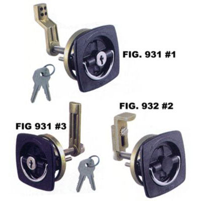 Perko 2-1/2" x 2-1/2" Black Flush Lock