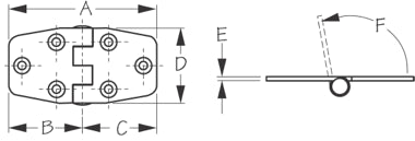 Sea-Dog, Flush Door Hinge (2 Per Pack)