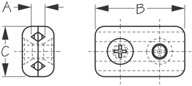 Chrome Plated Zinc Cable Clamp 3/16", (2 Per Pack)