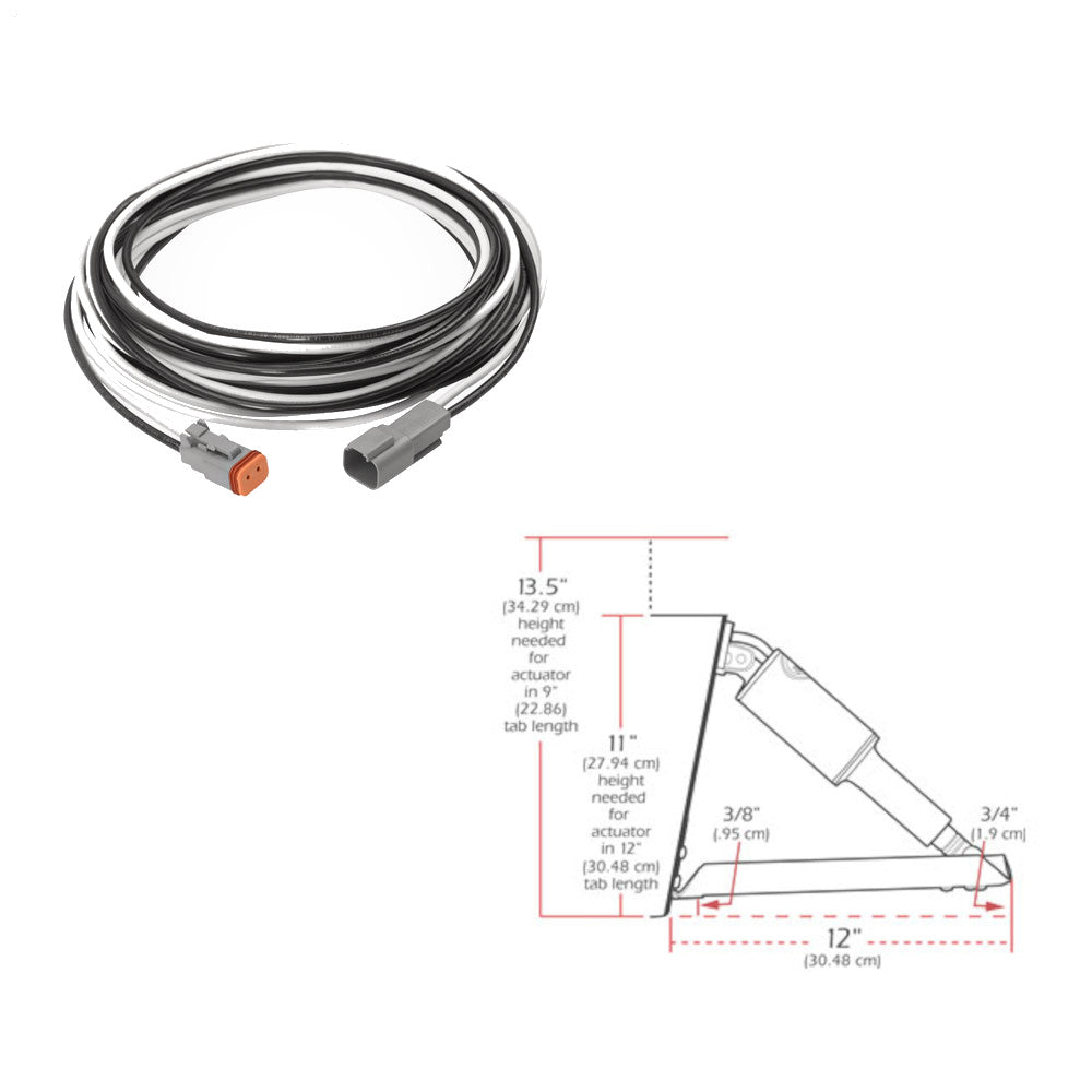 Lenco Trim Tab Kit 15039-101, 16" X 12" Electro-Polish, Standard, 12 Volt, Without Switch