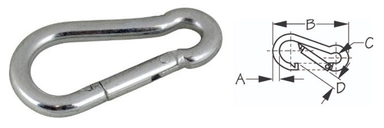 Snap Hook, Galvanized Steel, 7/16" Display Pack