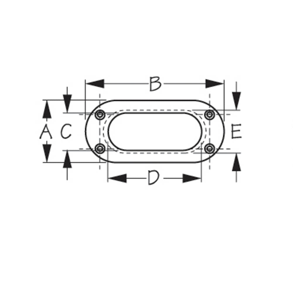 Hawse Pipe, Stainless Steel, 5-1/2 in.x 2-1/2 in.