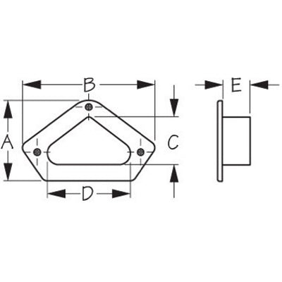 Sea-Dog Line, Stainless Triangular Hawse Pipe