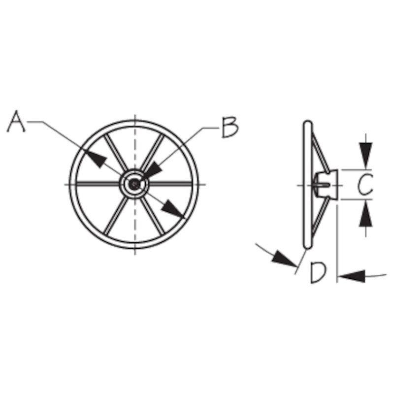 Sea-Dog Steering Wheel 15", SS, 6 Spoke, Foam Covered