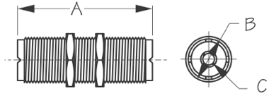 Sea-Dog, Double Female Bulkhead Cable Connector