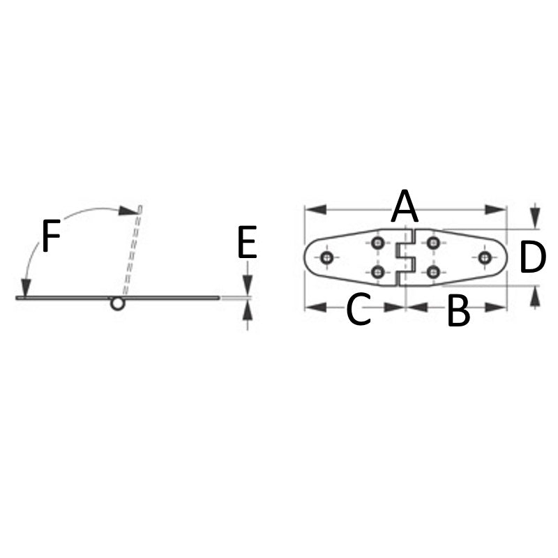 Sea-Dog Flush Mount Round Side Door Hinge