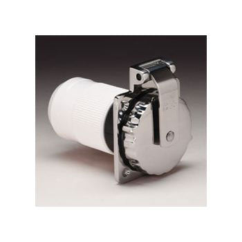 Marinco, 50A 125V Power Inlet Stainless Steel Cover, 6371EL-B