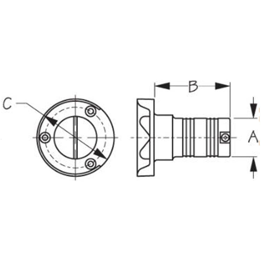 Sea-Dog Line, Hose Deck Fill with Guard, Cast Stainless Steel, Marked Gas