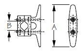 Sea-Dog, Rail Mount Cleat, 4 - 5/16"