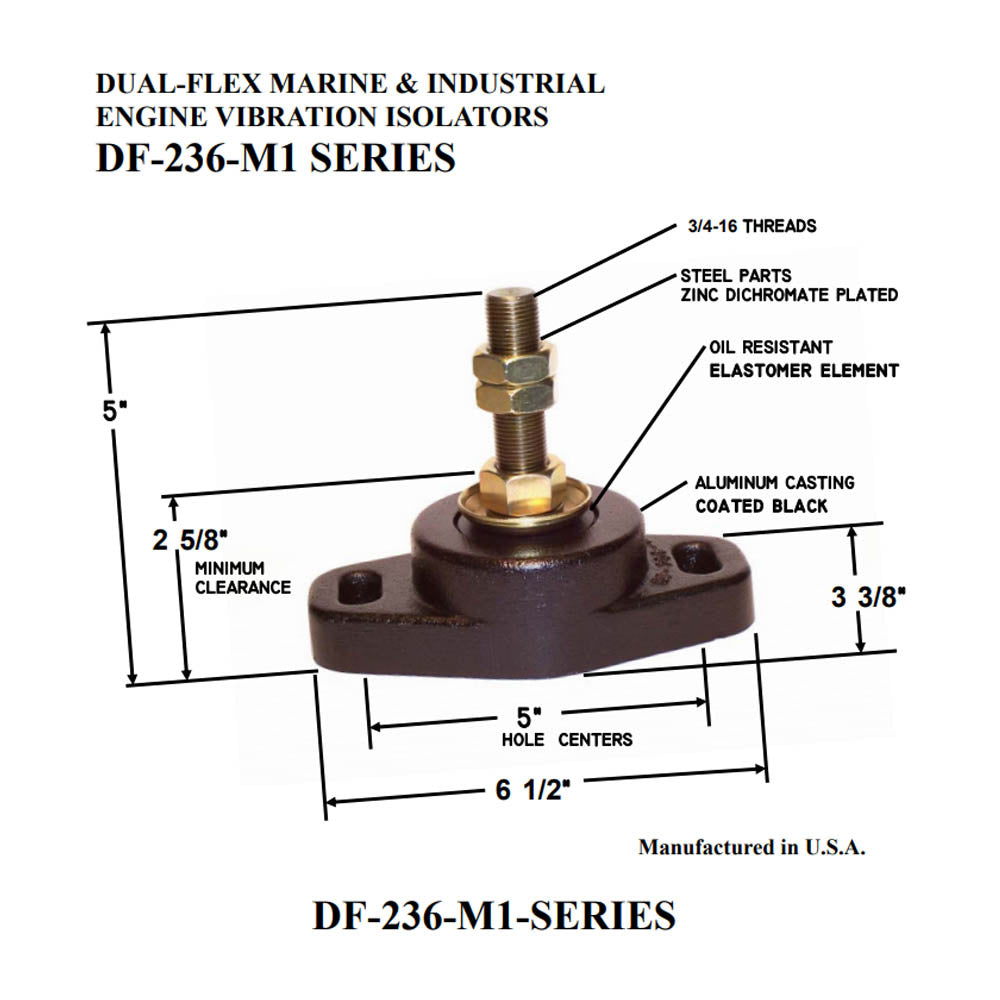 Engine Mount, Dual-Flex DF-237-M1, Bushings, Inc.