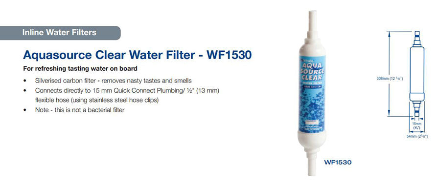 Whale, Aqua Source Clear Water Filter 15mm, WF1530