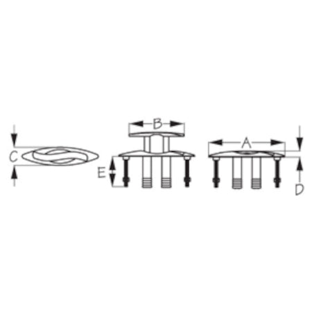 Pull-Up Cleat, S-Style, Stainless, Stud Mount, 4-1/2", No Backing Plate