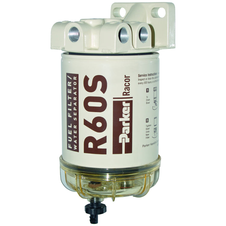 660 Fuel Filter/Water Separator, Plastic Bowl, 2 Micron