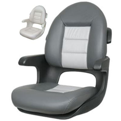 Tempress, Elite Helm Seat High Back Seat - Black Shell - Charcoal / Grey Cushion