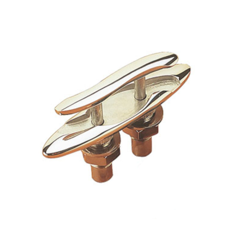 Pull-Up Cleat, S-Style, Stainless, 4-1/2" w/backing plate