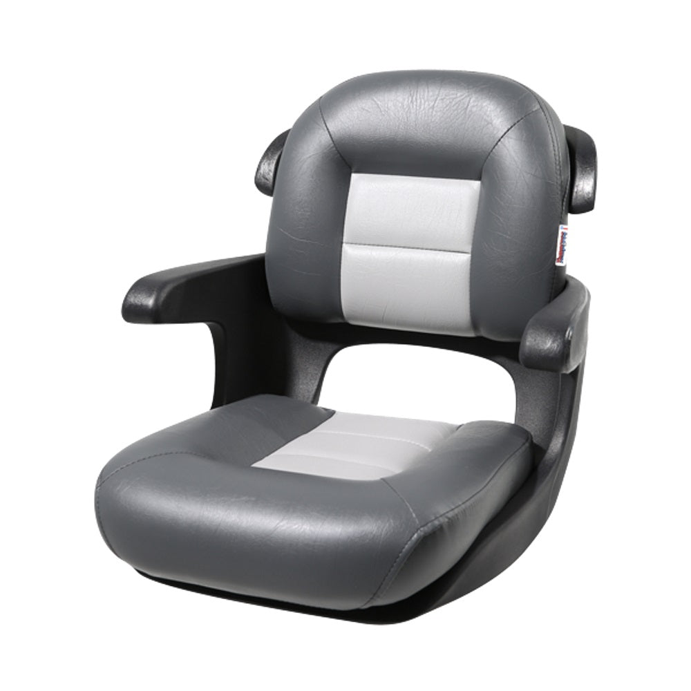 Tempress Elite Low-Back Boat Helm Seat, Charcoal/Gray