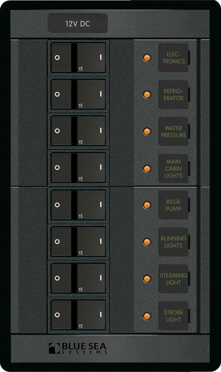 360 Panel, Flat Rocker 12 Volt DC, 8 Position