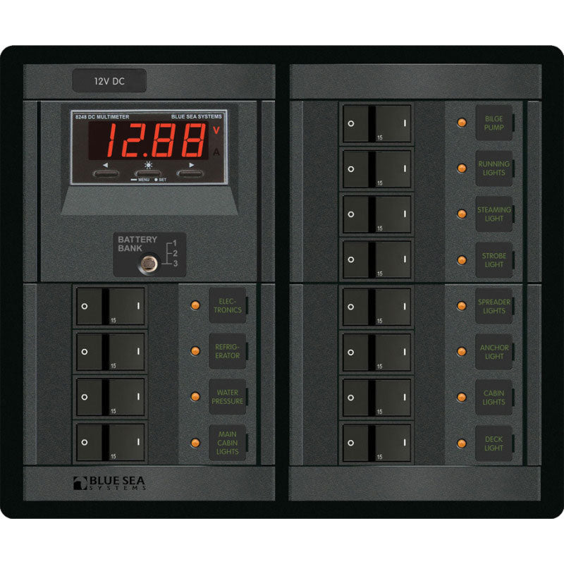 360 Panel, 12 Volt DC, 12 Positions, Digital Multimeter