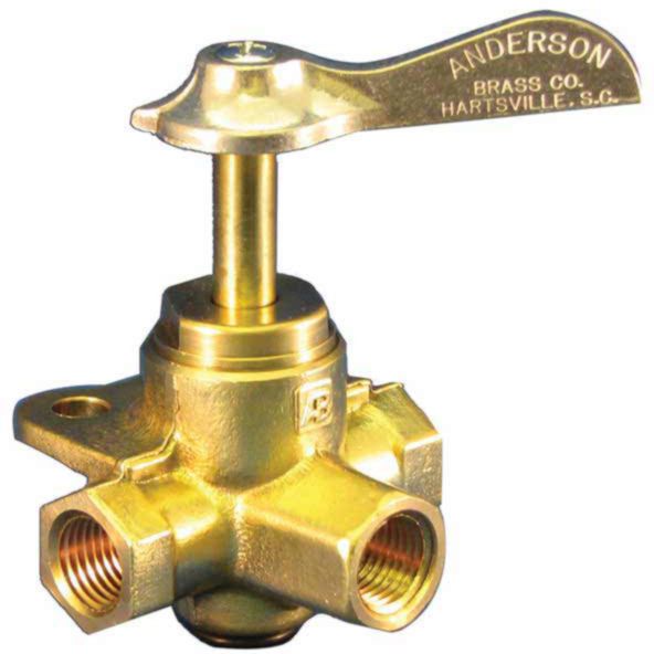 Fuel Three Way Valve with Detent, Brass 1/4″ FNPT, 033305-10
