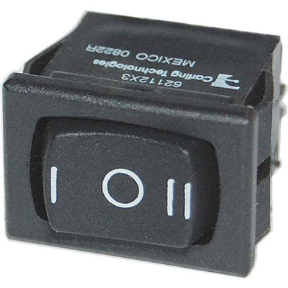 DPDT Rocker Switch, ON-OFF-(ON), 360 Panel