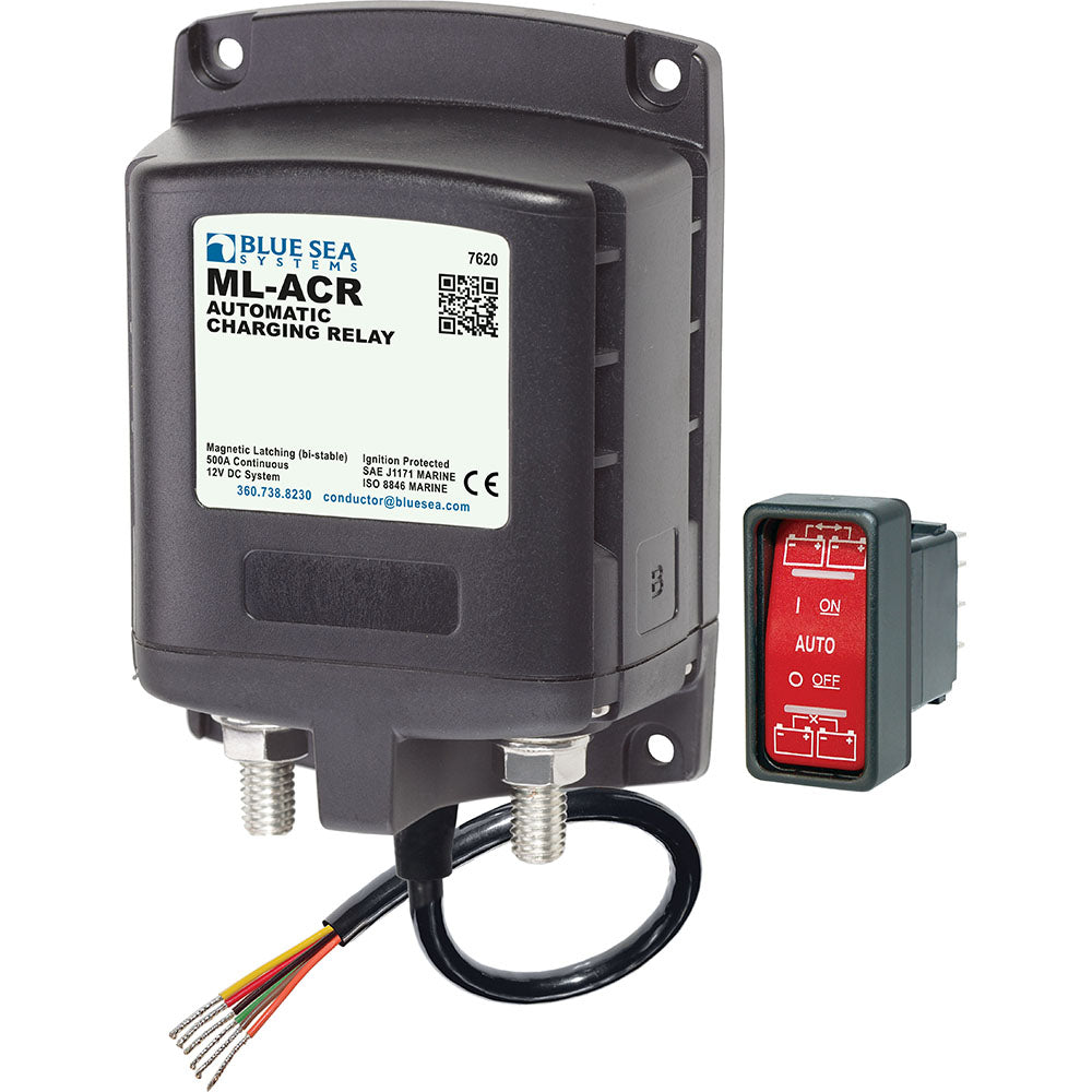 Blue Sea ML Series Automatic Charging Relay with Remote Control, p/n 7620