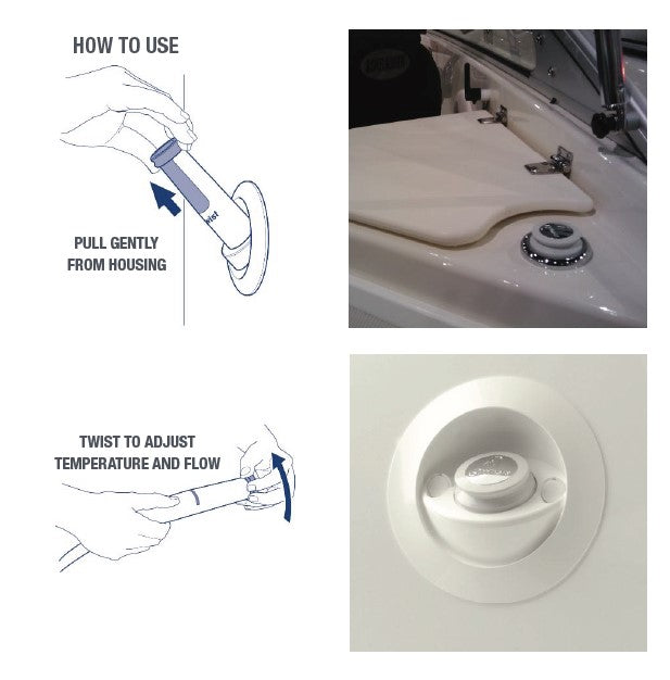 Whale Twist Deck Shower, Hot and Cold Mixer