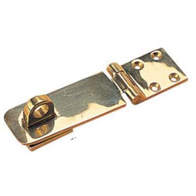 Polished Brass Heavy Duty Hasp, 5-7/8" Overall