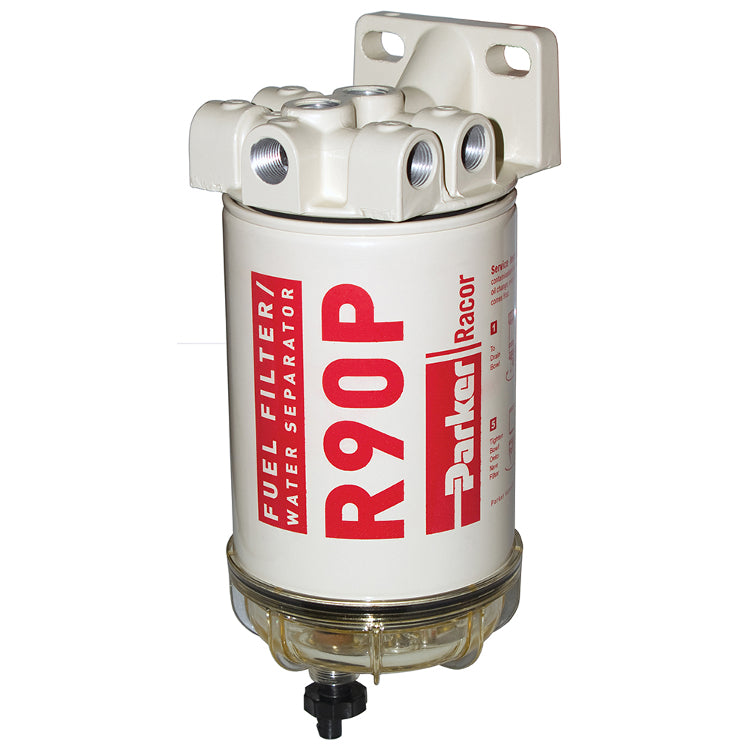 690R30 Fuel Filter/Water Separator, Plastic Bowl, 90 GPH, 30 Micron