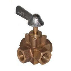 Tank Selector Valve, 4-Way, 1/2" Full Flow, Fuel or Water