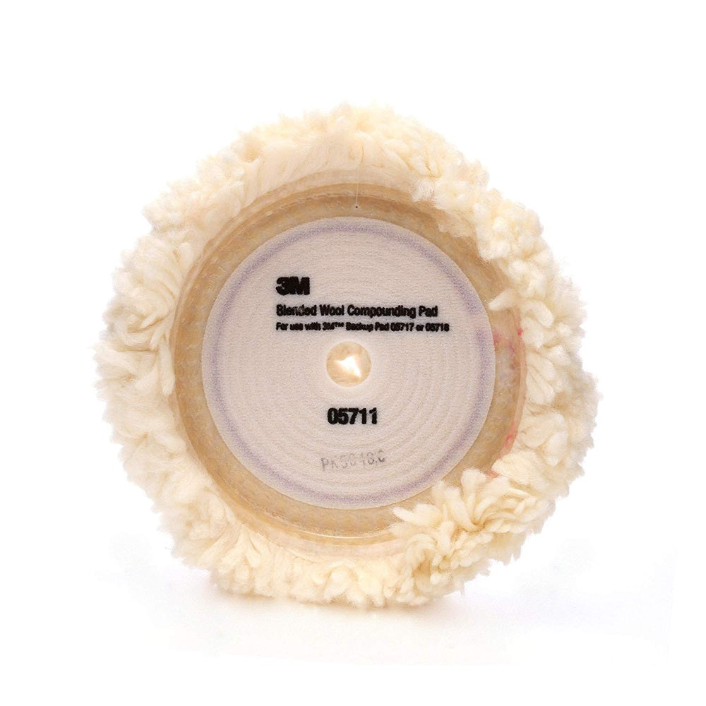 Wool Hook-It Compound Pad, Single Disc, White 9" 3M