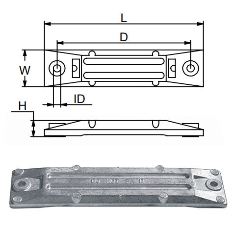 Zinc Honda Small Bar 40/50 HP