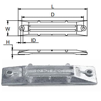 Zinc Honda Large Bar Anode 75-115 hp