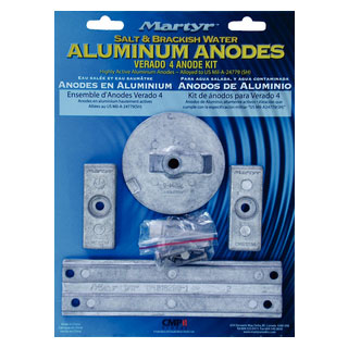 Martyr, Mercury Verado Anode Kits, Aluminum, 4 Cylinder