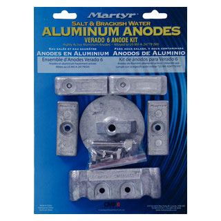 Martyr, Mercury Verado Anode Kits, Aluminum, 6 Cylinder