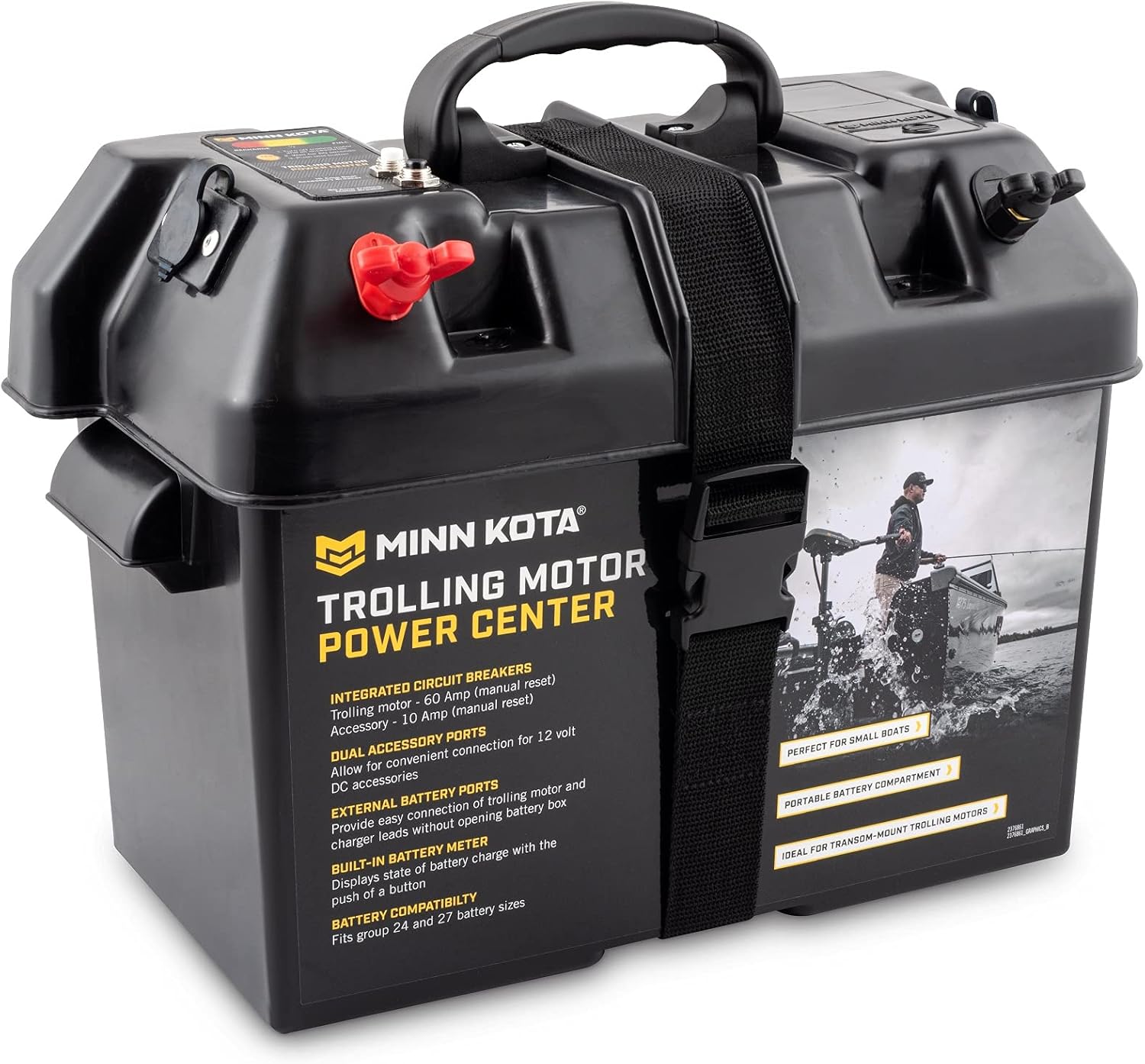 Minn Kota 1820175 Trolling Motor / Accessory Power Center Battery Box Battery not included.<br>