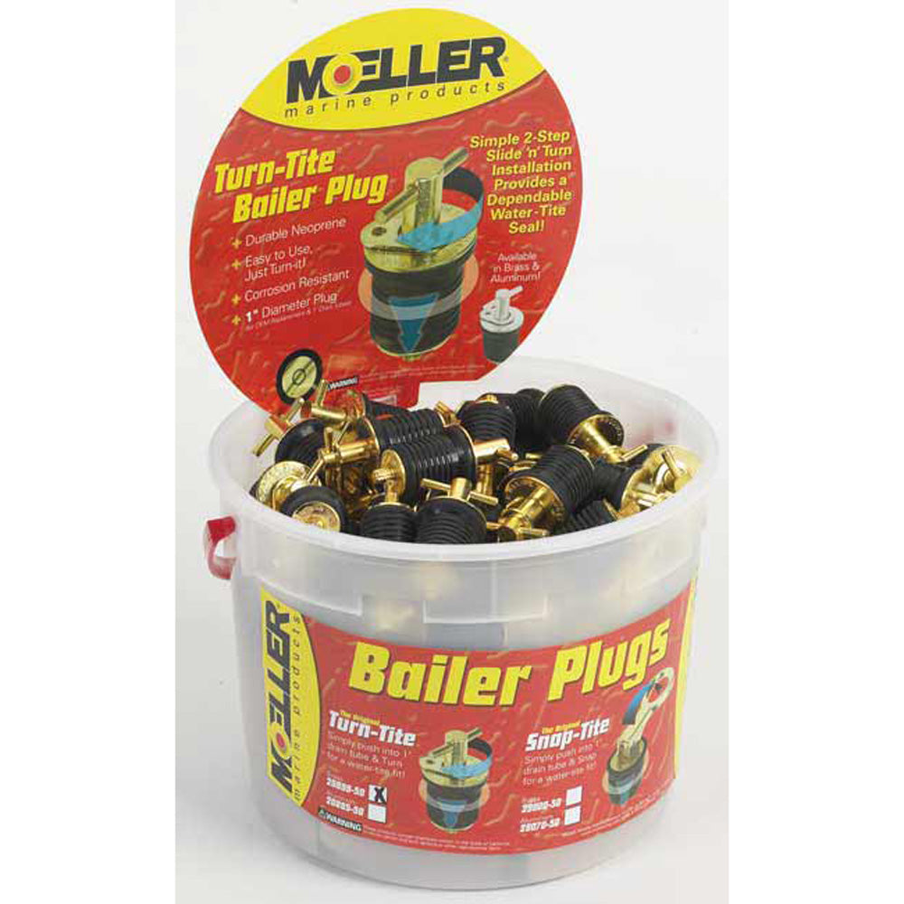 Moeller 1" Brass Turn-Tite Bailer Plug, Bulk, 50 Per Bucket<br>