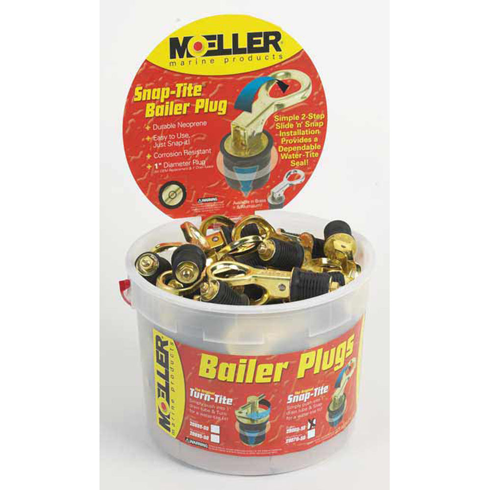 Moeller 1" Brass Snap-Tite Bailer Plug, 50 in a Bucket