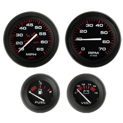 Amega Series, Outboard 4 Gauge Set - 65 MPH, 68362P