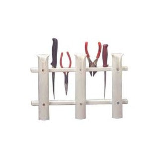 Taco Deluxe Plastic 3 Fishing Rod Holder, 18" L, 1-3/4" ID, White