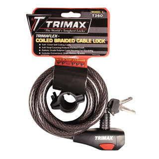 Trimax, Cable Lock, High Security, Quadra-Braid Locks, 6'