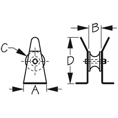 SeaDog 328051 Platform Bow Roller | 1" Max Rope Diameter | 3/8" Bolt Fastener