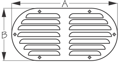 Sea-Dog, Stainless Louvered Vent, Oval