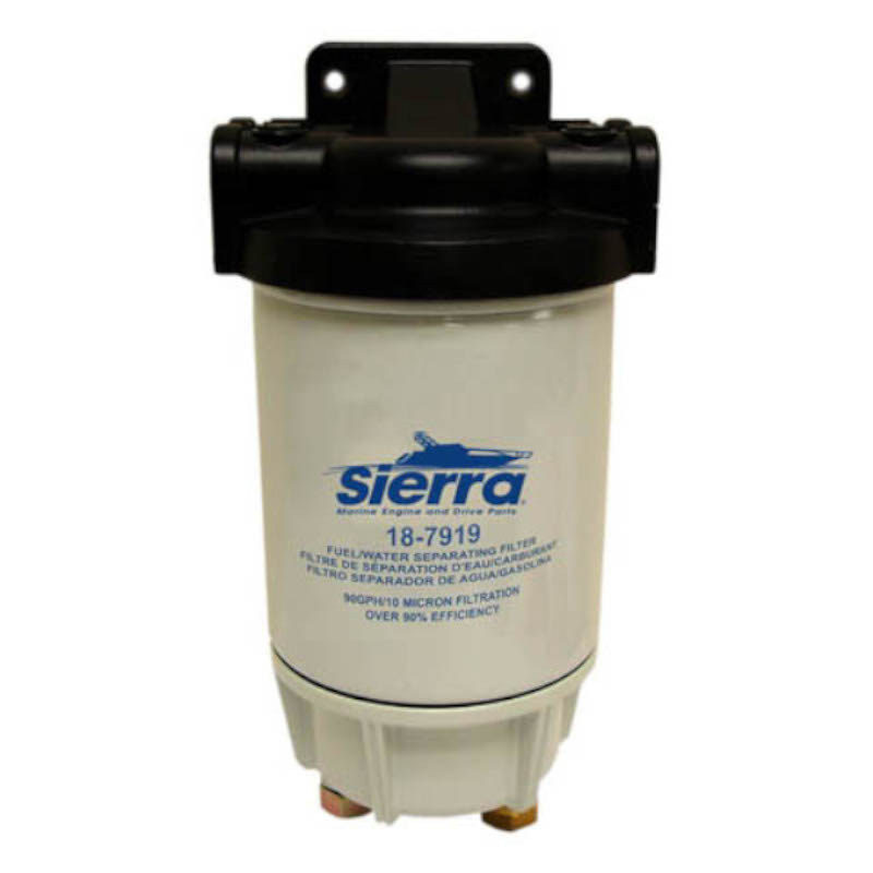 Sierra 10 Micron Fuel/Water Filter Kit 18-7951 with Aluminum Bracket and Drain Bowl