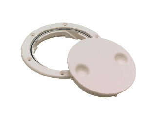 Twist Deck Plate, 6", White w/ Clear