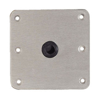 Attwood Marine, Base Plate, Threaded, Lock N'Pin, 3/4", Stainless Steel, w/ Nylon Bushing, 7" x 7"