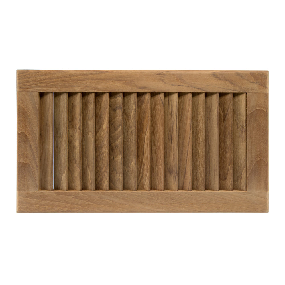 Teak Louvered Vent Insert or Register, 15" H x 8-1/8" W Cutout