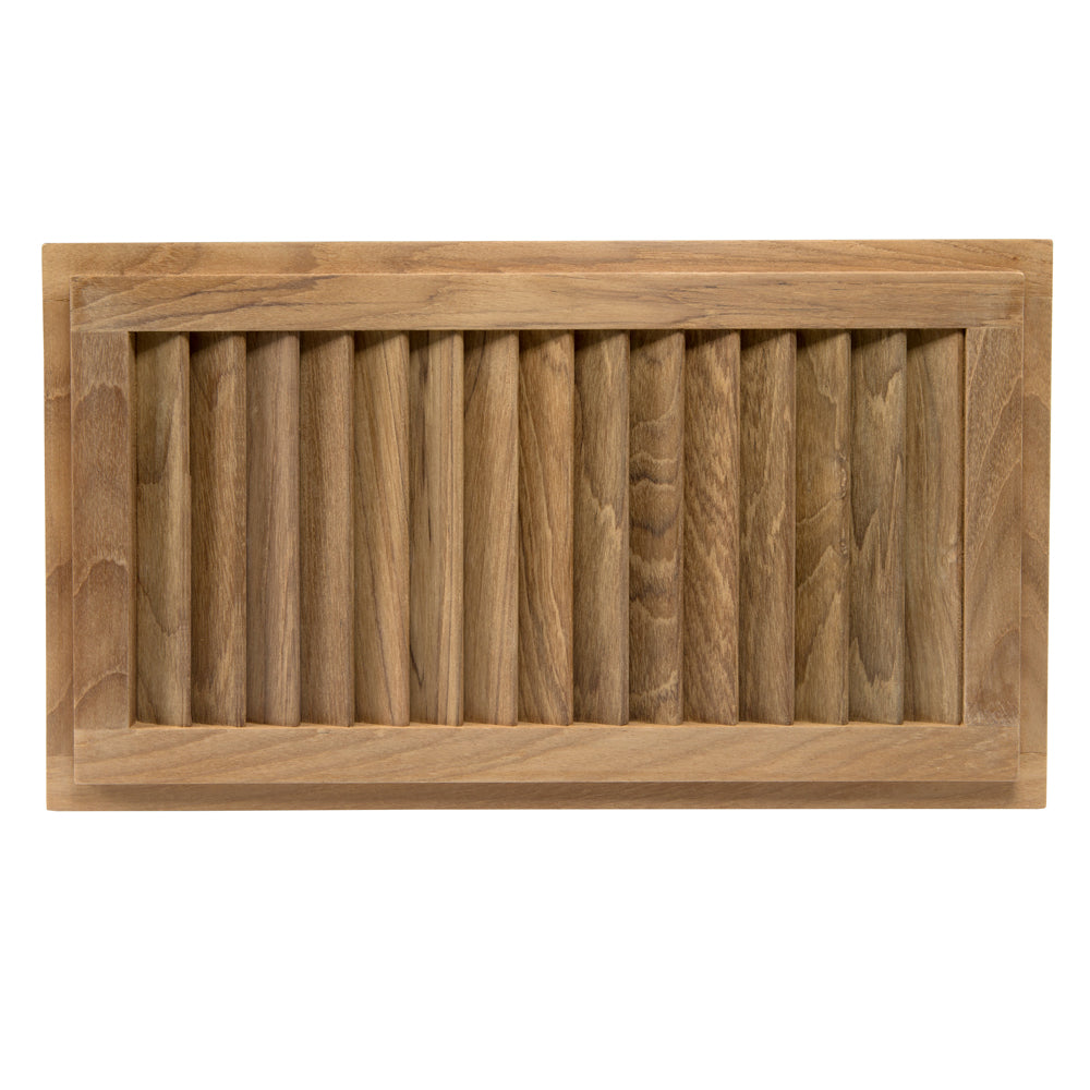 Teak Louvered Vent Insert or Register, 15" H x 8-1/8" W Cutout