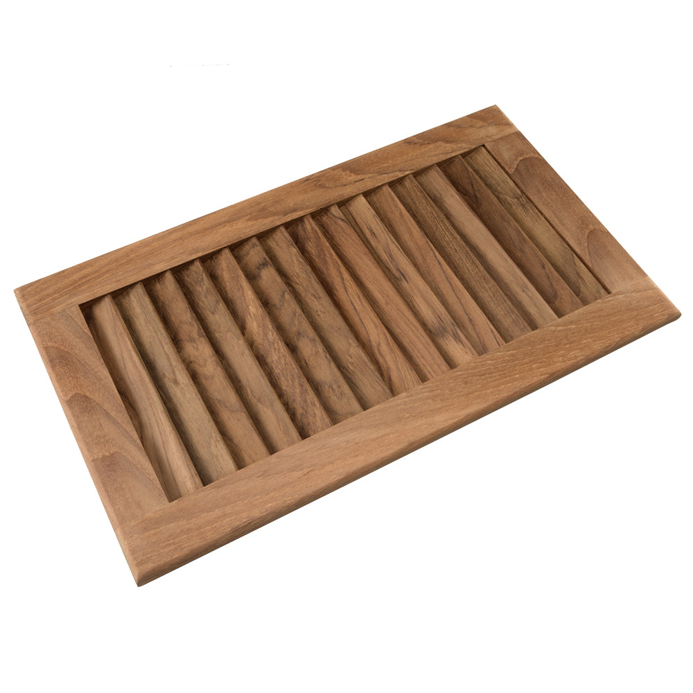 Teak Louvered Vent Insert or Register, 15" H x 8-1/8" W Cutout